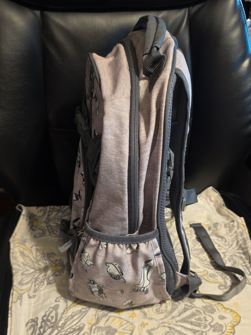 Space Print Backpack in Lavender And Gray - Picture 5 of 7
